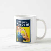 Personalised Rosie the Riveter "Can do it!" mug