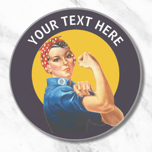 Personalised Rosie the Riveter Custom Vintage Coaster