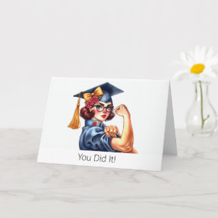 Personalised Rosie the Riveter Graduation Card