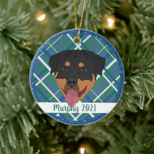 Personalised Rottweiler Christmas  Ceramic Ornament