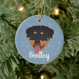 Personalised Rottweiler Christmas  Ceramic Ornament