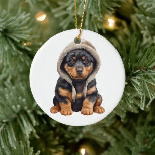 Personalised Rottweiler Dog Art Ceramic Ornament