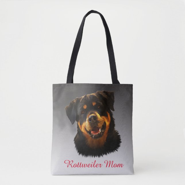 Personalised Rottweiler Dog Colour Art Portrait Tote Bag (Front)