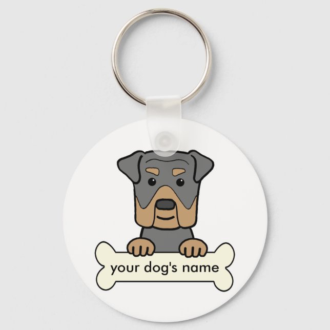 Personalised Rottweiler Key Ring (Front)