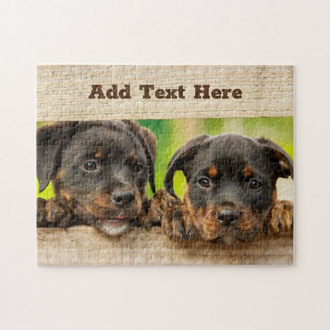 Personalised Rottweiler Puppy Dog Jigsaw Puzzle (Horizontal)