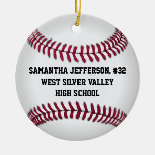 Personalised Round Baseball Sports Ornament