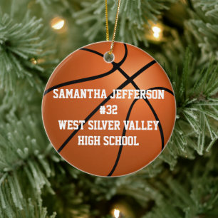 Personalised Round Basketball Sports Ornament