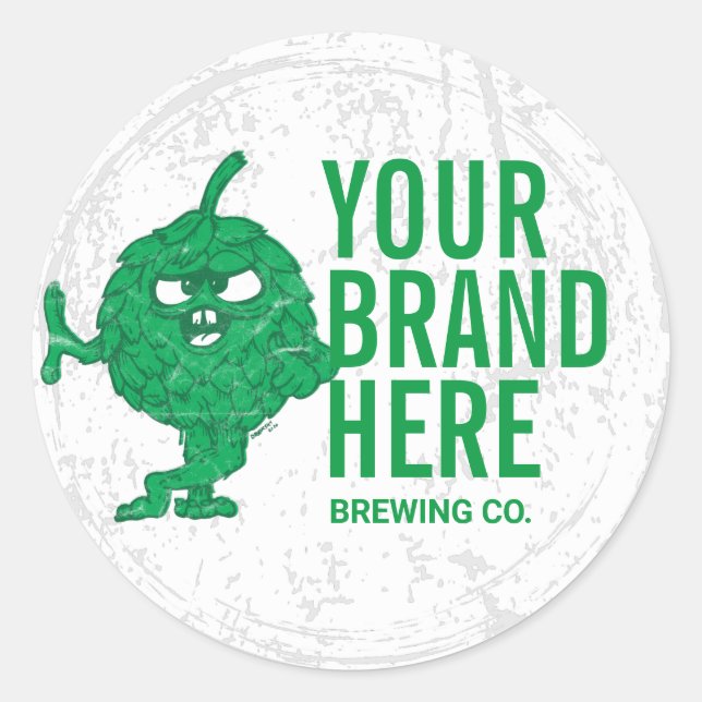 Personalised Round bottle beer labels (Front)