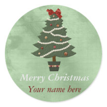 Personalised Round Christmas Sticker