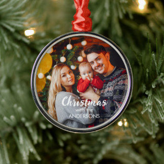 Personalised round Christmas tree ornament