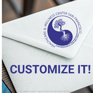 Personalised Round Healthcare Business Logo & URL Self-inking Stamp