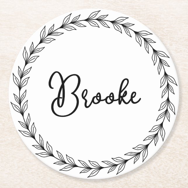 Personalised Round Paper Coaster (Front)