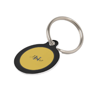 Personalised Round Pet Tag with Name and Monogram