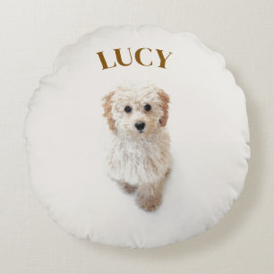 Personalised Round Pillow – Dog & Name Pillow