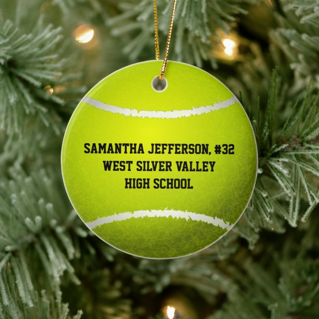 Personalised Round Tennis Ball Sports Ornament (Tree)
