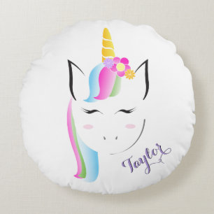 Personalised Round Unicorn Pillow