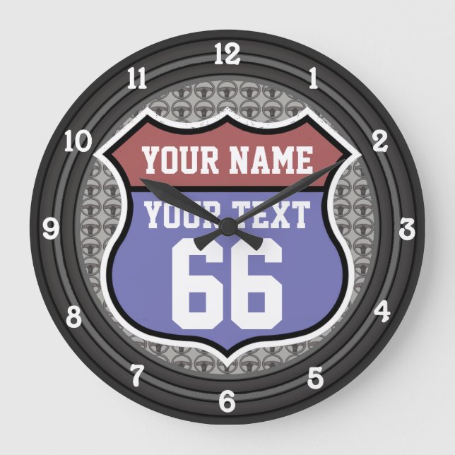 Personalised Route 66 Large Clock (Front)