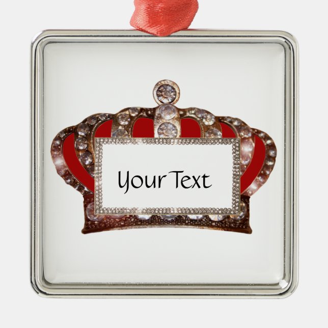 Personalised Royal Crown Metal Ornament (Front)