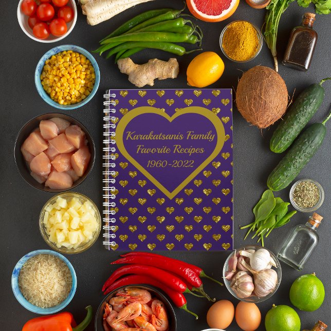 Personalised Royal Purple Keepsake Recipe Book (Creator Uploaded)