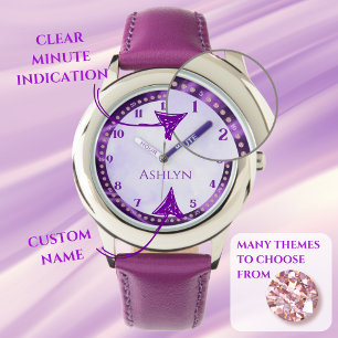 Personalised Royal Purple Princess Kids Learning Watch