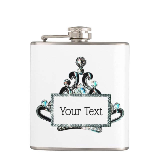Personalised “Royal Tiara” Hip Flask (Front)