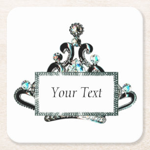 Personalised Royal Tiara Square Paper Coaster