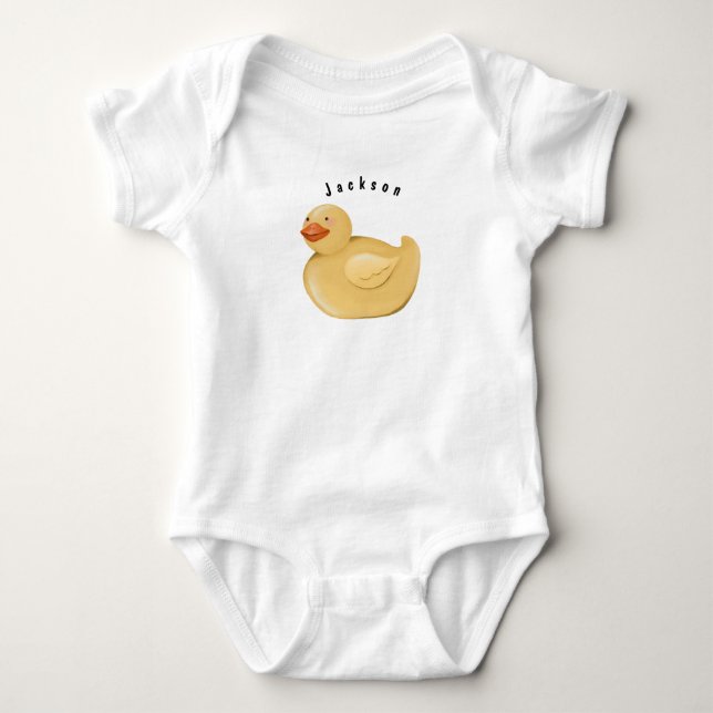 Personalised Rubber Duck Baby Bodysuit (Front)