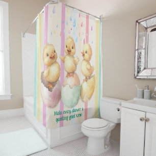 Personalised Rubber Duckie  Waterproof  Shower Curtain