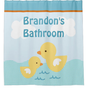 Personalised Rubber Duckies Kid's Shower Curtain