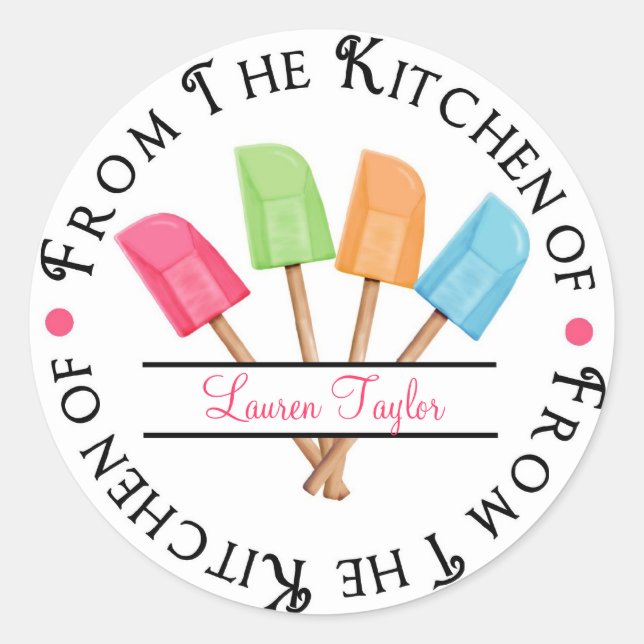 Personalised Rubber Spatula Baking  Stickers (Front)