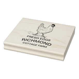 Personalised Rubber Stamp - Fresh Eggs