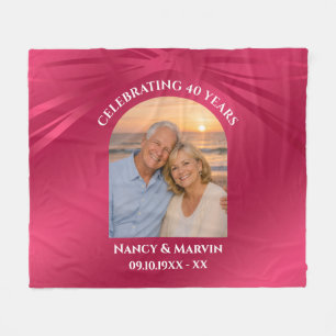 Personalised Ruby 40th Anniversary Arch Photo Gift Fleece Blanket