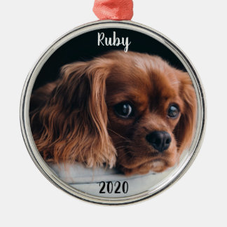 Personalised Ruby Cavalier King Charles Spaniel Metal Ornament