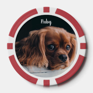 Personalised Ruby Cavalier King Charles Spaniel Poker Chips