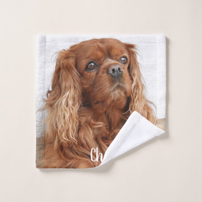 Personalised Ruby Cavalier King Charles Spaniel Wash Cloth (Wash Cloth)