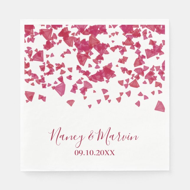 Personalised Ruby Confetti 40th Anniversary Party Napkin (Front)