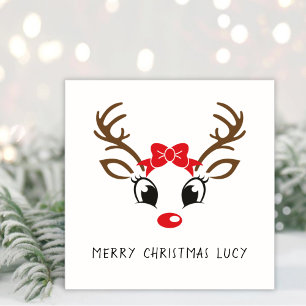 Personalised Rudolf Christmas Holiday Card