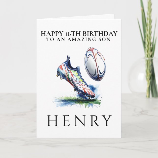 Personalised Rugby Birthday Card (Front)
