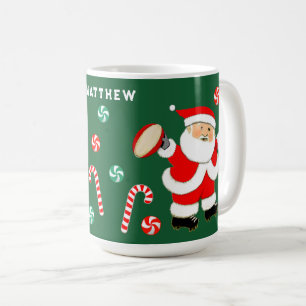 Personalised Rugby Holiday Gift Two-Tone Coffee Mug
