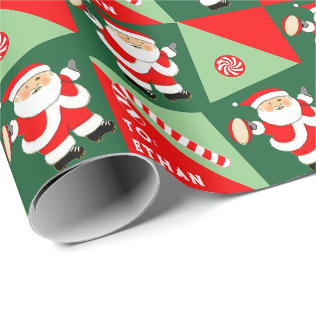 Personalised Rugby Holiday Gift Wrapping Paper (Roll Corner)