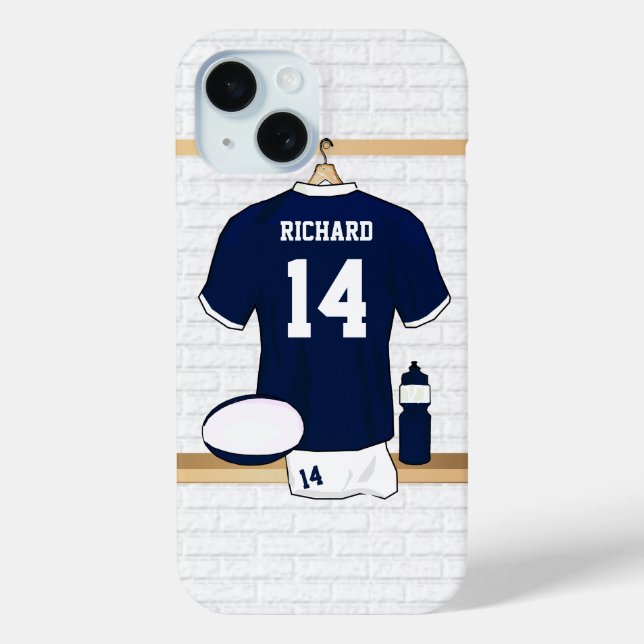 Personalised Rugby Jersey in locker room Case-Mate iPhone Case (Back)