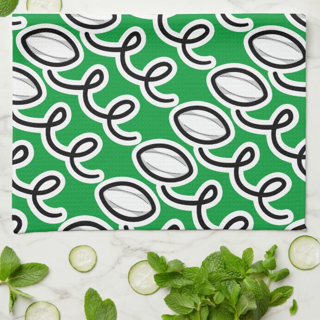 Personalised rugby towel | Sports theme design (Folded)