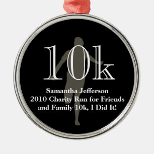 Personalised Runner 10k Cross-Country Keepsake Metal Ornament