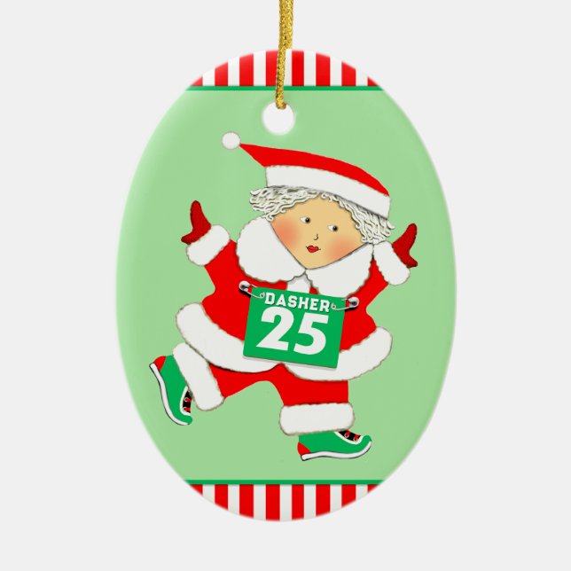 Personalised Runner Collectable Ceramic Ornament (Front)
