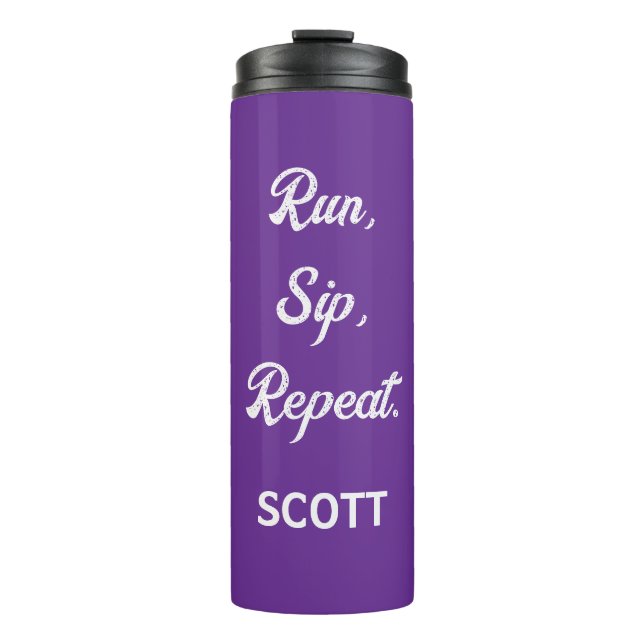 Personalised Runner Water Bottle Custom Name  (Front)