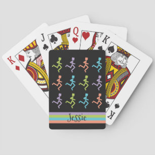 Personalised Runners Running Add Text Template Playing Cards