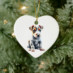 Personalised Russell Terrier Puppy Ceramic Ornament