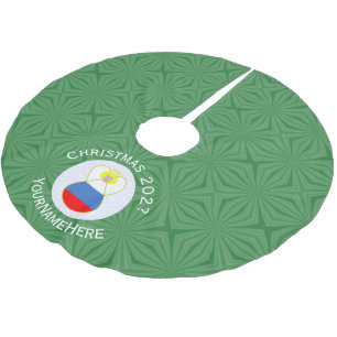 Personalised Russian Angel Christmas Flag Brushed Polyester Tree Skirt