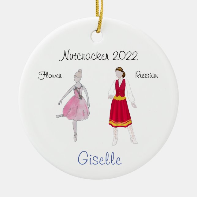 Personalised Russian Trepak/Flower Keepsake  Ceram Ceramic Ornament (Front)