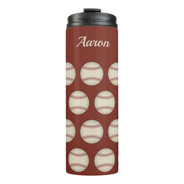 Personalised Rust Baseball Thermal Tumbler Gift (Front)